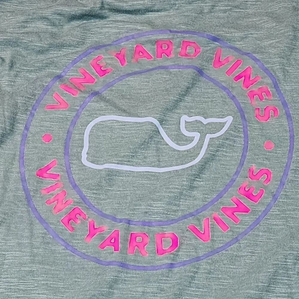 Vineyard Vines t-shirt hoodie size L / 16 girls whale dot sea clay green